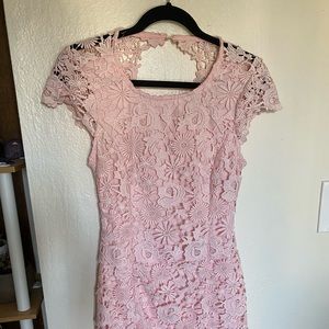 Lulus pink lace mini dress size M